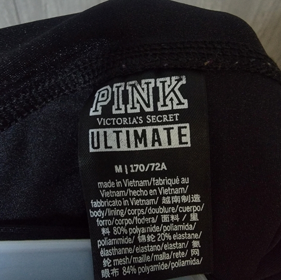 PINK Victoria's Secret Metallic Rose Gold And Sheer Black Leggings - Picture 5 of 5